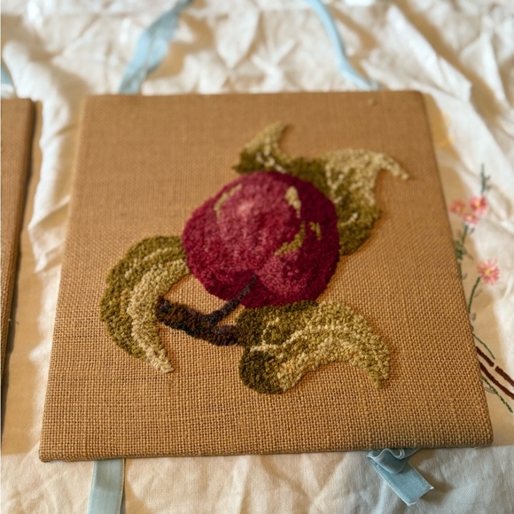 Vintage Fruit Embroidered Wall Art Set - Picture 3 of 6